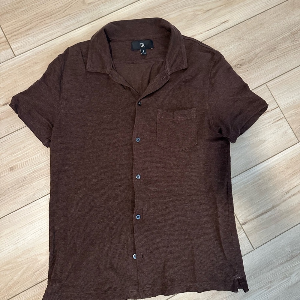 Banana Republic Dark Brown Casual Button Down Shirt